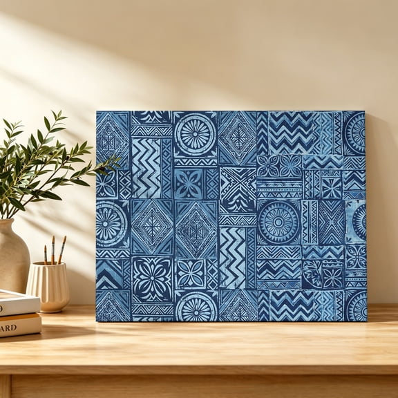 Mandalas Pattern Canvas Wall Art, Boho Vintage Tribal Floral Plaid Traditional Symbol Wall Art Prints Artwork Framed Canvas Ready to Hang Art Pictures for Bathroom Bedroom Entry Desk Corner 10" x 8"