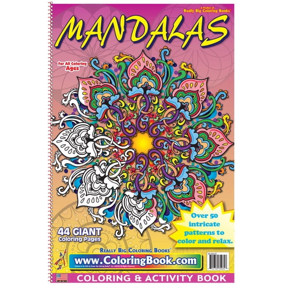 Mandalas Really Big Coloring Book 12 x 18