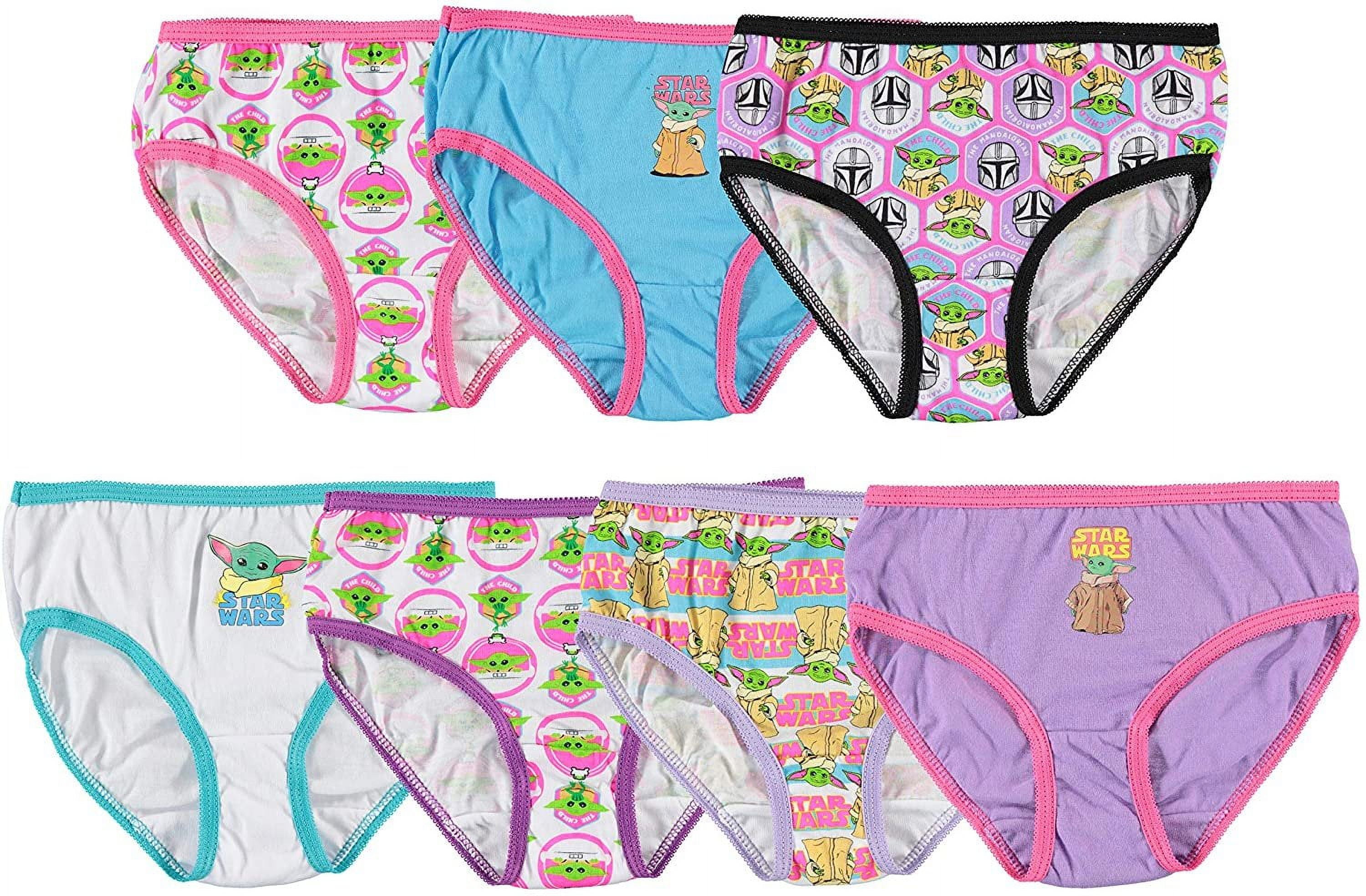 Mandalorian Baby Yoda Girls Underwear, 7 Pack, Sizes 6-8 