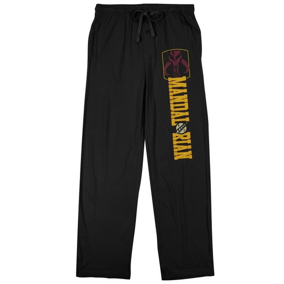 Mandalorian Bantha Skull Logo Men's Black Sleep Pajama Pants-Medium