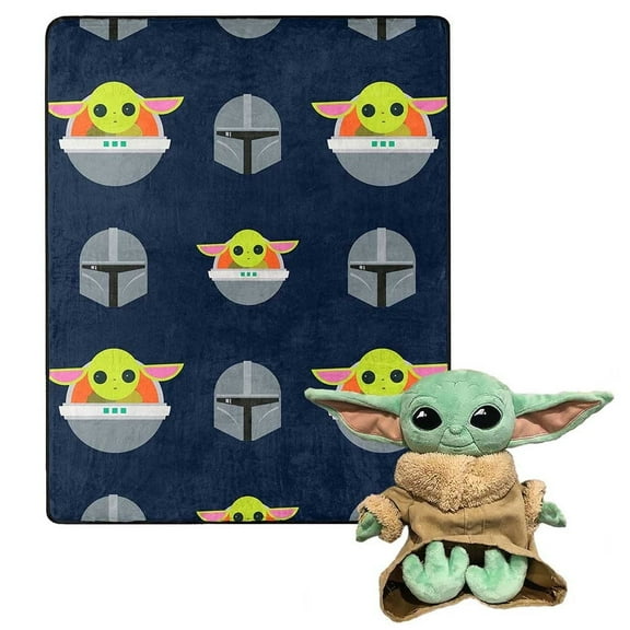 Mandalorian Dark Hover Kids Silk Touch Throw Blanket with Plush Hugger