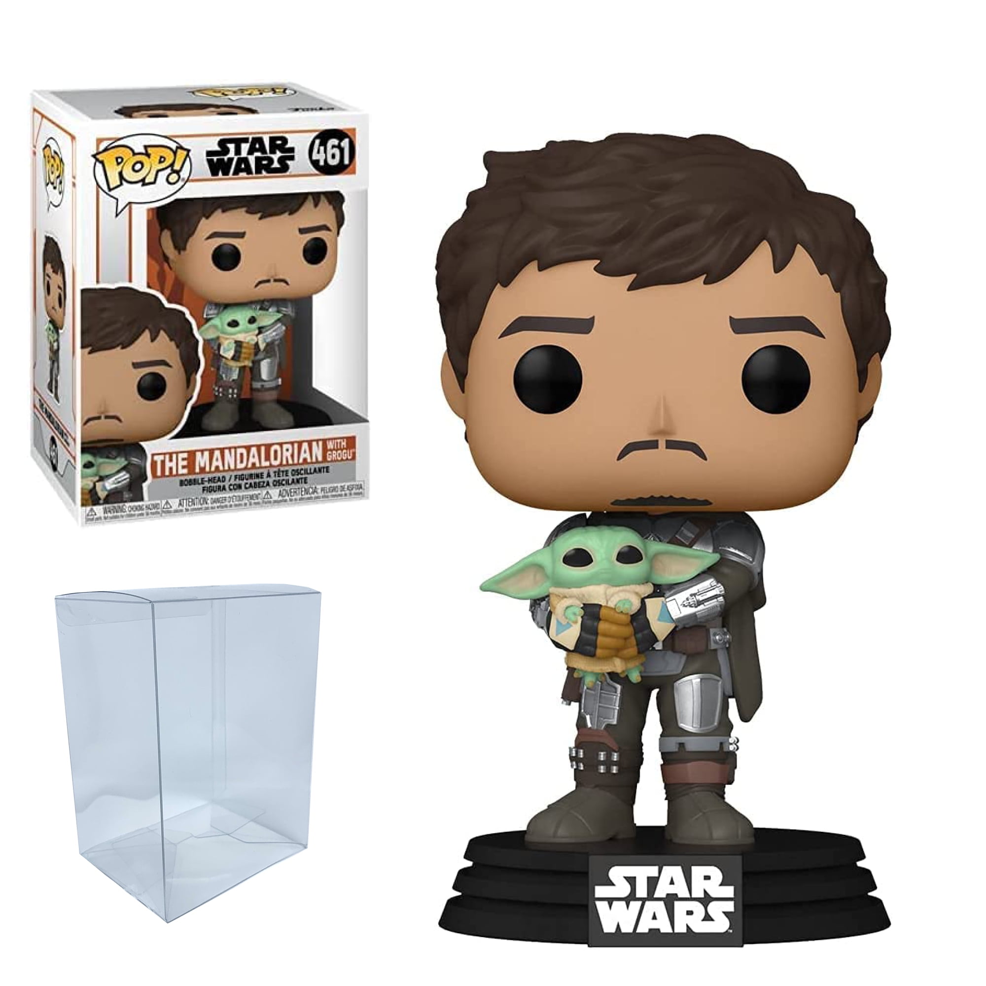 Mandalorian Holding The Child Funko Pop with Protector Bundle