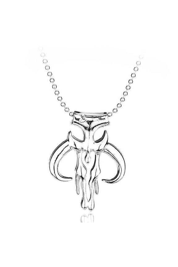 Mandalorian Symbol Necklace Pendant Chain Bounty Hunter Skull Pendants Wars Punk Jewelry Men Gift