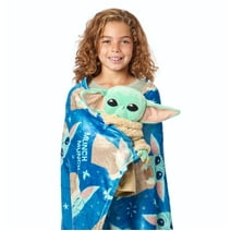 Mandalorian The Child Kids Hugger with Silk Touch Throw Blanket, 50x60 inches Blue and Green