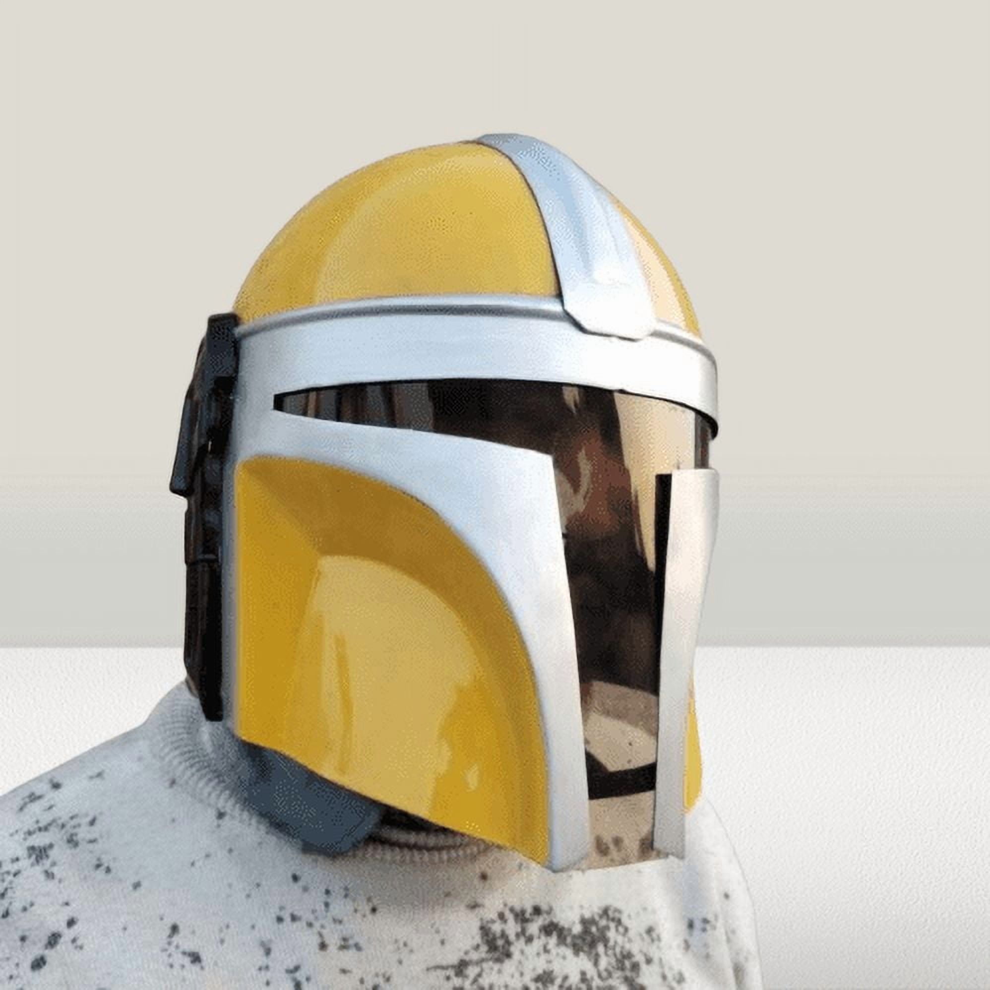 Mandalorian Yellow Helmet With Liner and Chin Strap For LARP/Costumes/Role Plays Cosplay Prop Movie Helmet