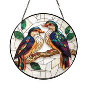 Mandarin Duck Bird Stained Glass Suncatcher, Nature Window Decor Panel, Decorative Home Accent Gift