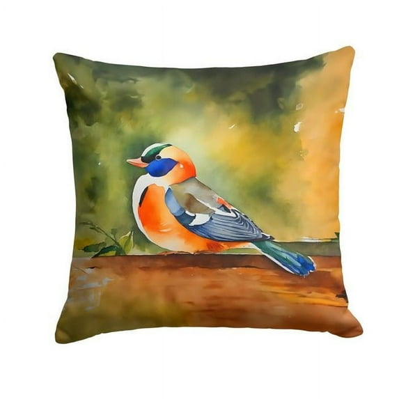 Mandarin Duck Throw Pillow 18 in x 18 in