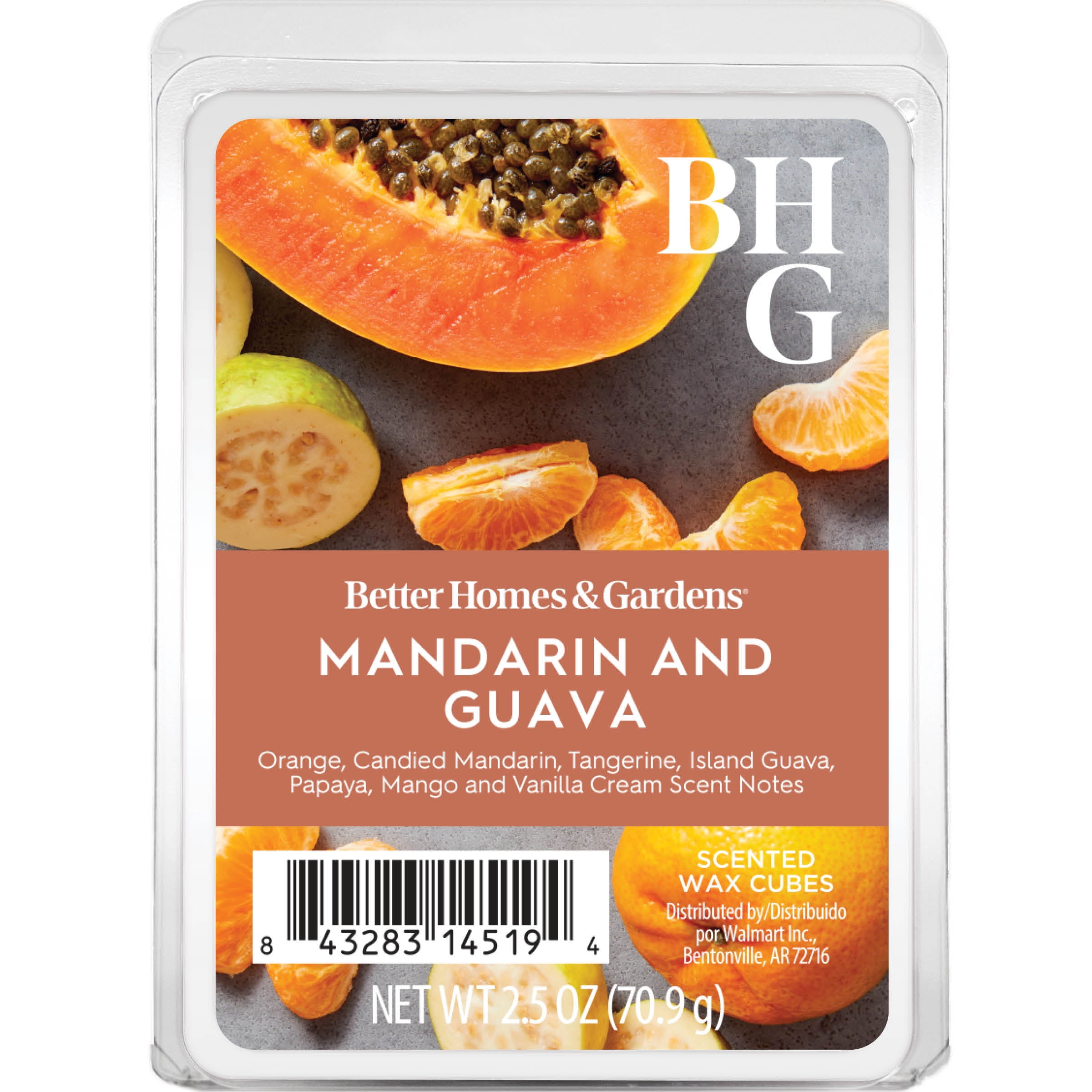 Mandarin & Guava Scented Wax Melts, Better Homes & Gardens, 2.5 oz (1-Pack)