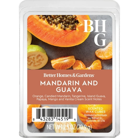Mandarin & Guava Scented Wax Melts, Better Homes & Gardens, 2.5 oz (1-Pack)
