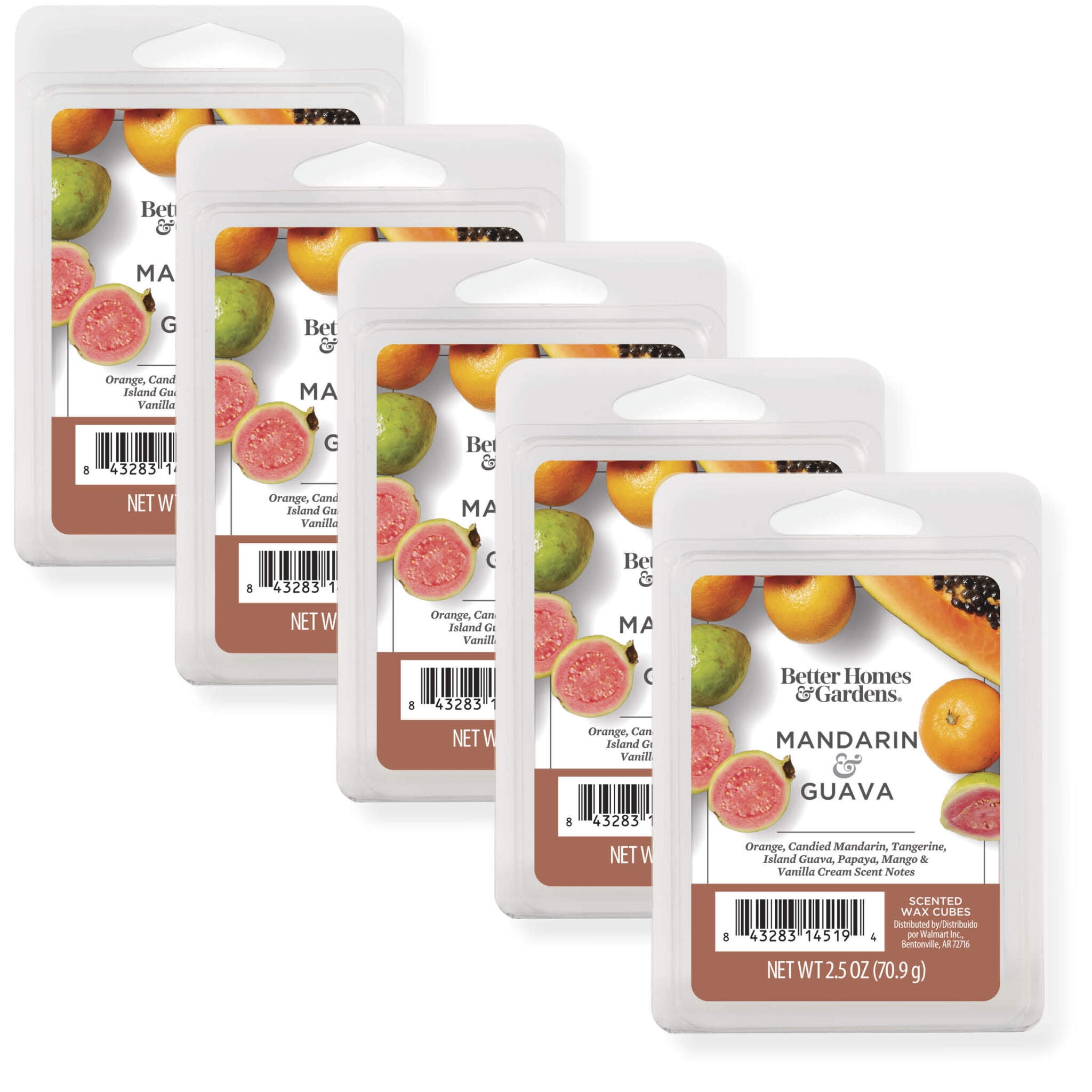Mandarin Guava Scented Wax Melts, Better Homes & Gardens, 2.5 oz (5-Pack)