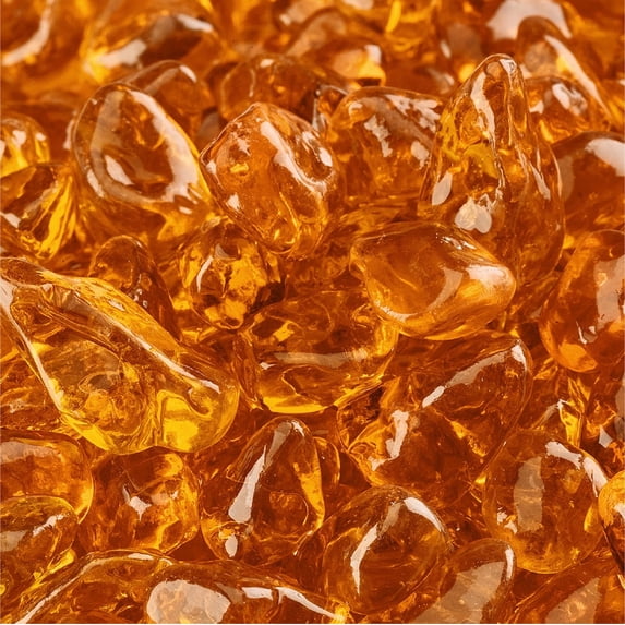 Mandarin Orange Fire Pit Glass Dots | 3/8", 10 lbs