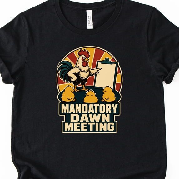 Chicken Meat Graphics Mandatory Dawn Meeting Rooster Chicken Keeper Graphic T Shirt Bella ...