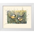 thumbnail image 1 of Mandel, Janet 32x26 White Modern Wood Framed Museum Art Print Titled - Chickadees and Pussy Willow, 1 of 4