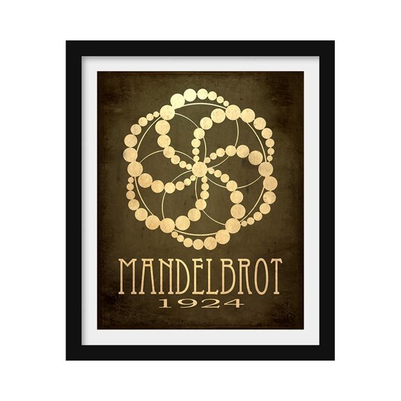 Mandelbrot Fractal Math Wall Art Print, Unframed Paper Poster 16x20in