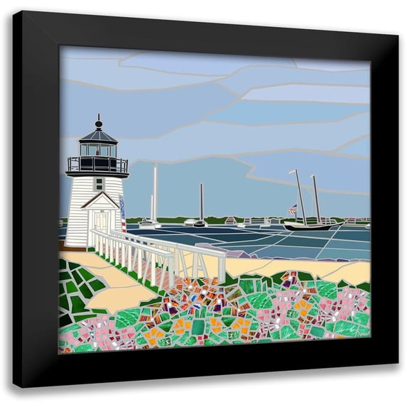 Mandell, Jonathan 20x20 Black Modern Framed Museum Art Print Titled - Nantucket Lighthouse