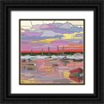 thumbnail image 1 of Mandell, Jonathan 20x20 Black Ornate Wood Framed with Double Matting Museum Art Print Titled - Nantucket Beach at Dusk, 1 of 4