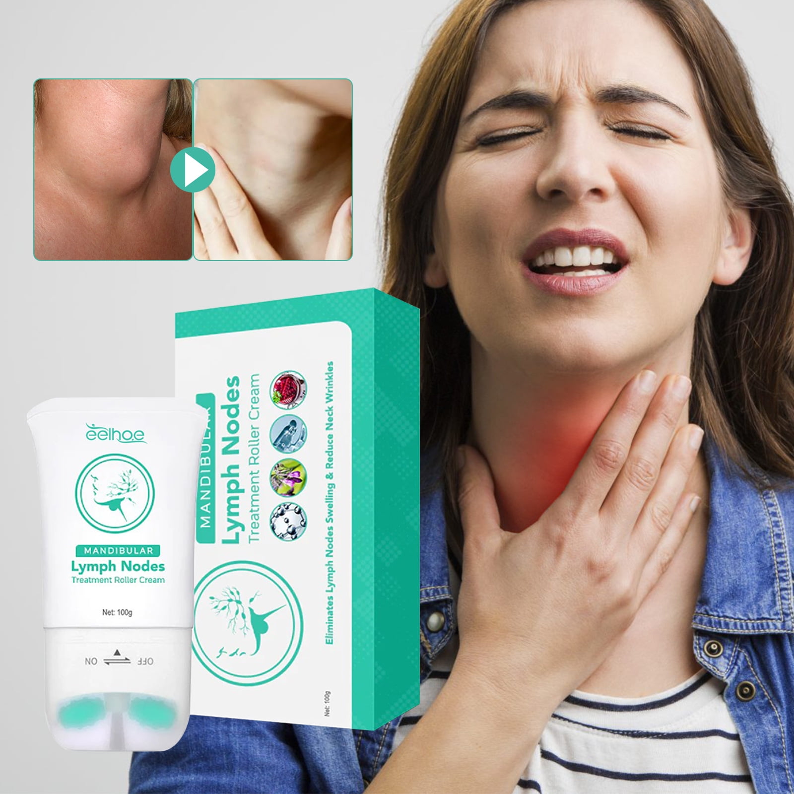 Mandibular Lymph Nodes Treatment Roller Cream Lymph Nodes Treatment 