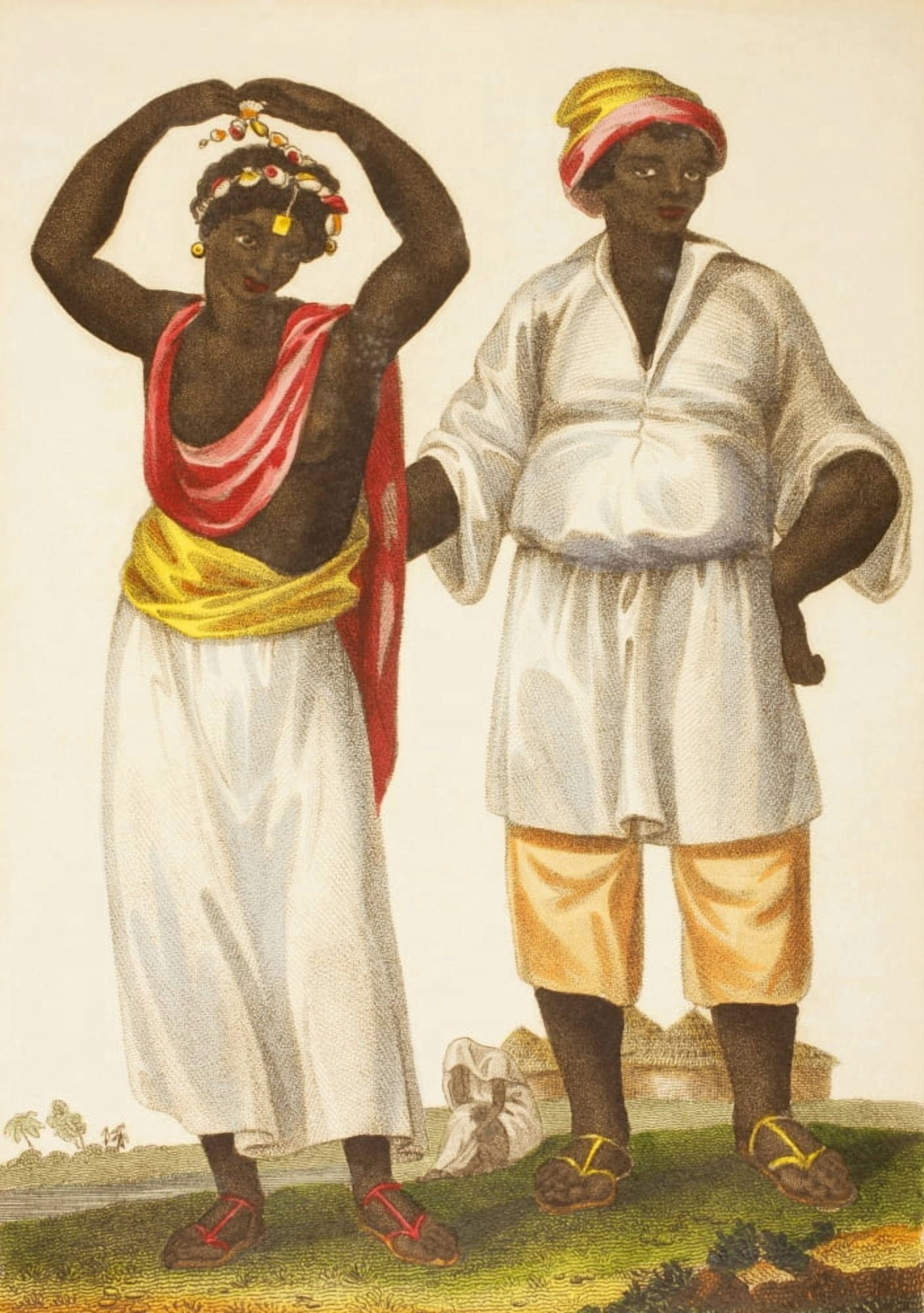 Mandinka Couple Of West Africa Also Known As Mandinko Mandingo Or Malinke From An Original Engraving Published 1802 Canvas Art - Ken Welsh Design Pics (24 x 34)