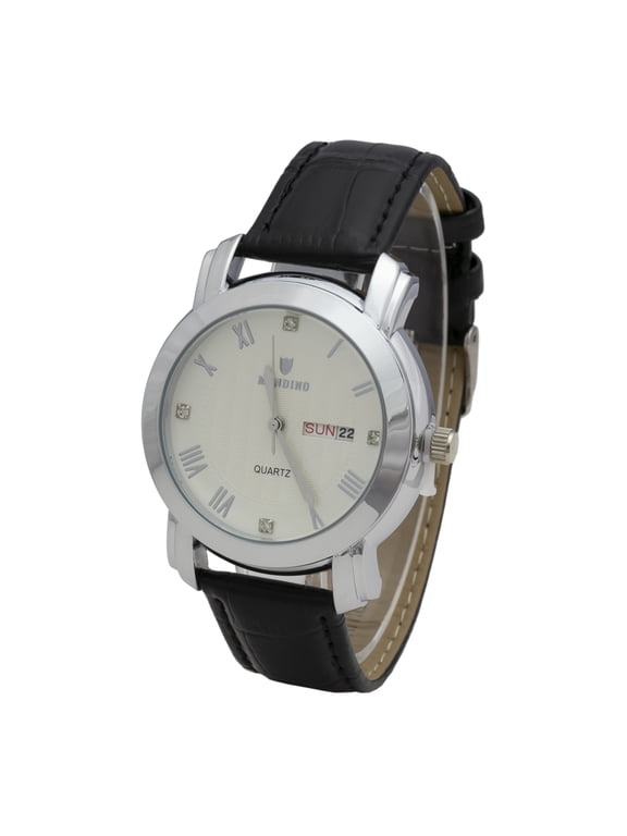 Mandino Mens Quartz Watch, Roman Numeral Business Casual Fashion Analog Wrist Watch Classic Calendar Date Window Casual Men Watch Quartz Watch Calendar