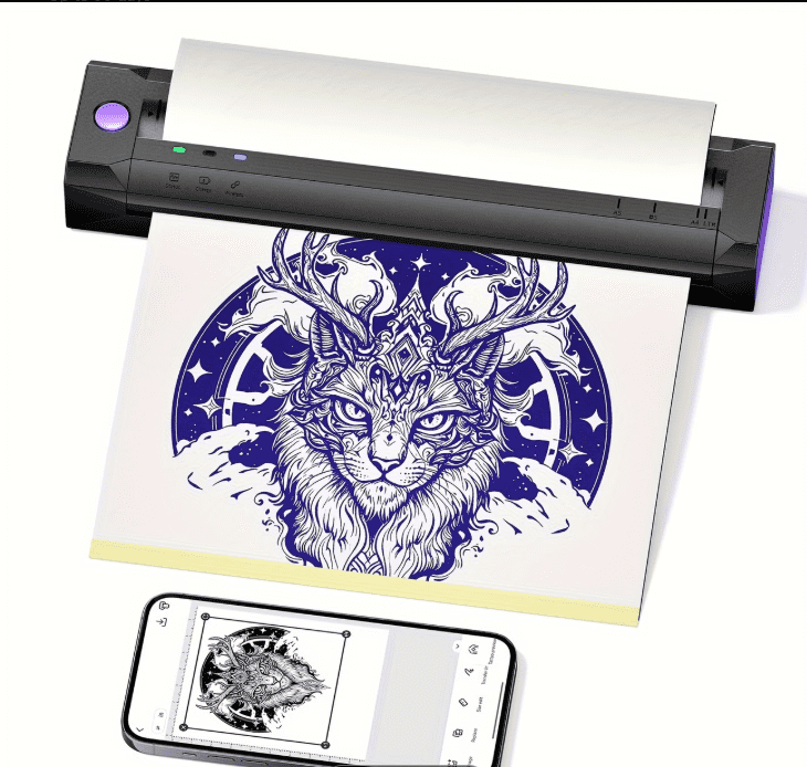 Mandizza A881U tattoo template printer, suitable for tattoo creation, wireless tattoo printer, portable thermal printing copier, compatible with smartphones and computers