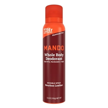 Mando Whole Body Deodorant for Men - Spray Deodorant - Aluminum Free - Bourbon Leather - 3.6oz