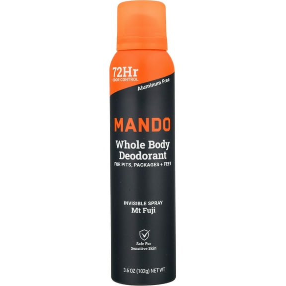 Mando Deodorant Spray for Men, Aluminum Free, Mt Fuji Scent, 3.6 oz
