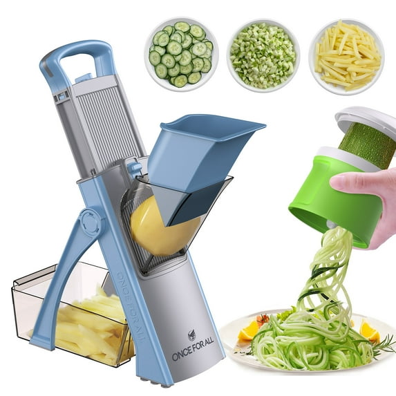 ONCE FOR ALL Vegetable Chopper & Zucchini Noodles Spiralizer, Food Slicer Shredder Dicer