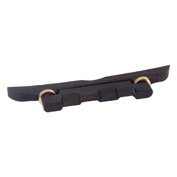 Mandolin Bridge Archtop Styles Ebony Wood with Metal Hardware Height Adjustable Ebony Bridge for Mandolin Guitar Bass