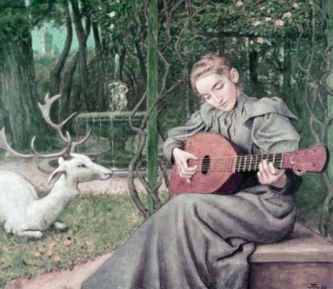 Mandolin Player The Thoma Hans (1839-1924German) Canvas Art - Hans Thoma (24 x 36)