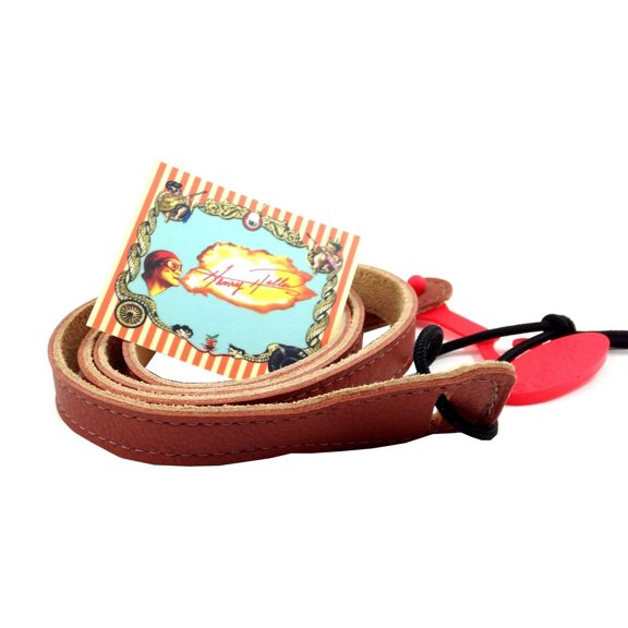 Henry Heller Capri Leather Mandolin Strap - Brown