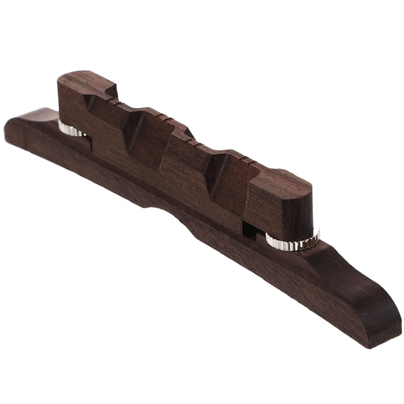 Ebony Mandolin Bridge with Adjustable Design and Replaceable Nut - Wood Replacement Part for Mandolin Repairs