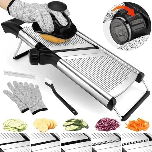 Mandoline Slicer for Kitchen, Adjustable mandoline food slicer Stainless Steel vegetable slicer with a pair of Gloves$$Home Decor, Kitchen, & Other