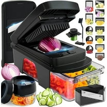 Mandoline Slicer for Kitchen, Food Chopper, Vegetable Slicer and Spiralizer, Cutter, Dicer, Grater, Kitchen Gadgets Sets with Container