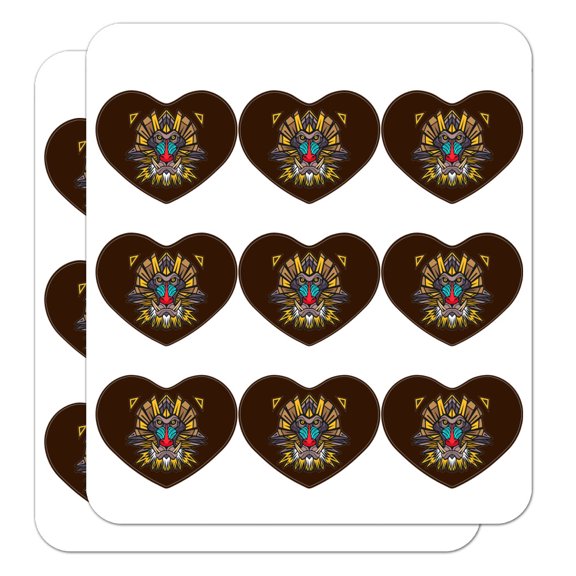 Mandrill Baboon Face Monkey Primate Heart Shaped Planner Calendar Scrapbook Craft Stickers