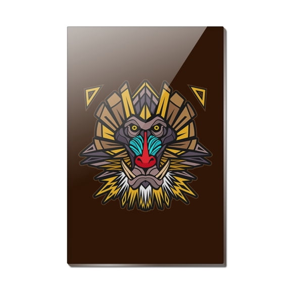 Mandrill Baboon Face Monkey Primate Rectangle Acrylic Fridge Refrigerator Magnet