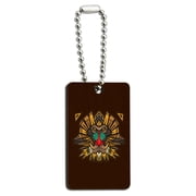 Mandrill Baboon Face Monkey Primate Wood Wooden Rectangle Keychain Key Ring