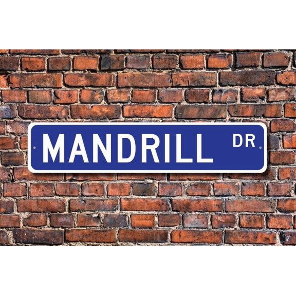 Mandrill Mandrill Gift Mandrill Sign Mandrill decor Mandrill lover primate monkey family Metal Aluminum Sign - Size: 16 x 4 Inches