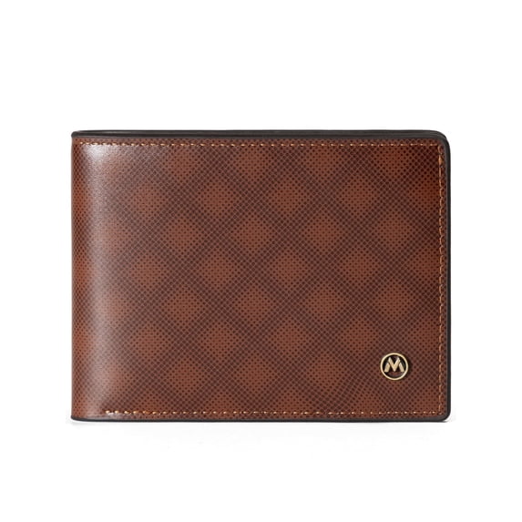 Mandu RFID Blocking Men's Bifold Leather Wallet Zipper Coin Pocket Anti-Theft Foldable Wallet for Daily Use