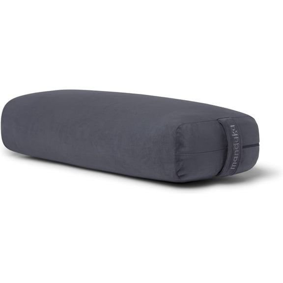 Manduka enlight Bolster Pillow - Yoga Pillow with Machine Washable Microfiber Cover Curved Design for Optimal Workout and Meditation Support Yoga and Pilates Equipment