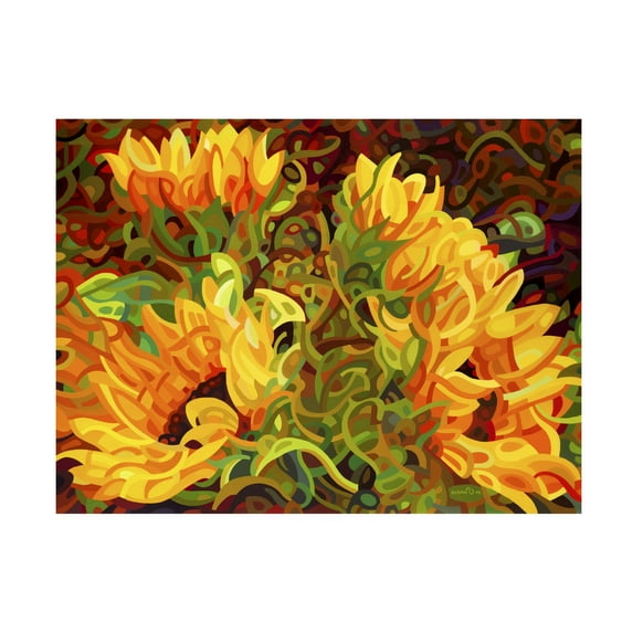 Trademark Fine Art Mandy Budan Four Sunflowers Canvas Wall Art - 35x47
