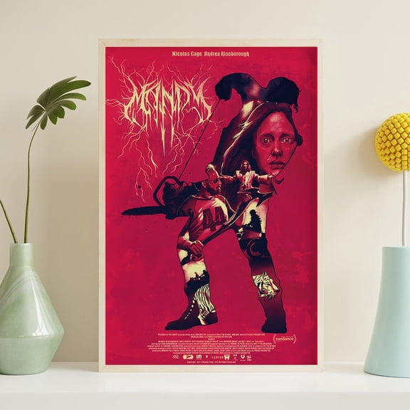 Mandy Horror Film Poster, Nicolas Cage Vintage Wall Art