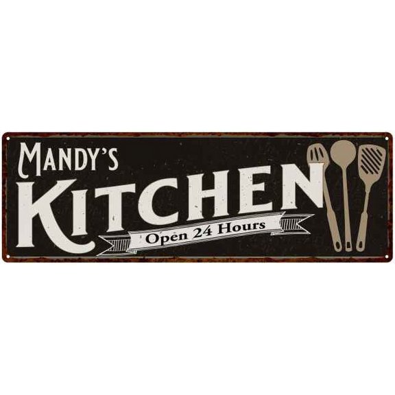 Mandy's Kitchen Sign Chic Wall Decor Gift Mom 6x18 206180014478