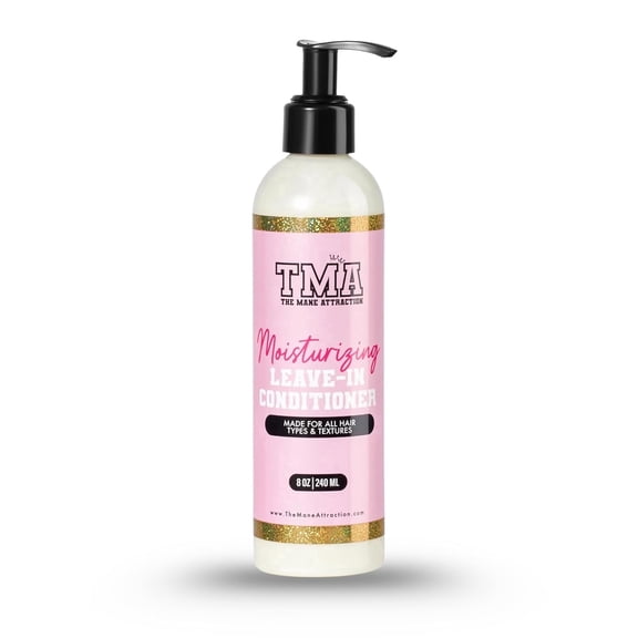 The Mane Attraction Leave-In Conditioner, Lightweight Moisture and Detangling Cream for Dry, Curly and Natural Hair, Coconut Oil, Vitamin E, Frizz Control, 8 oz