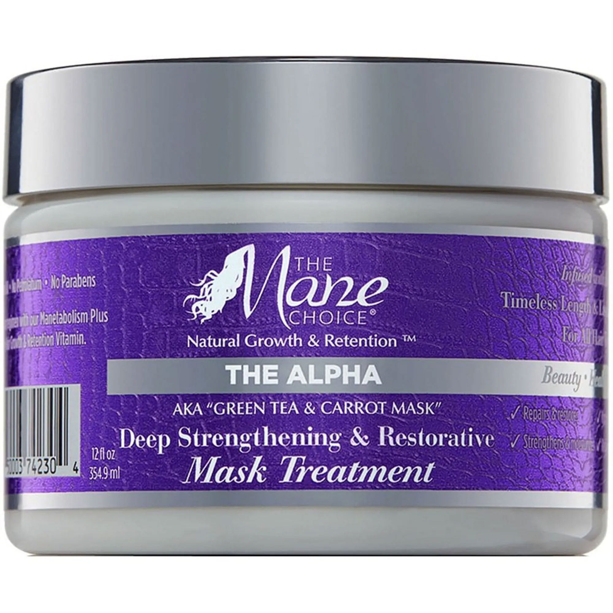 Mane Choice The Alpha Green Tea & Carrot Deep Strengthening & Restorative Mask Treatment, 12 Oz.