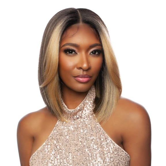 Mane Concept Brown Sugar Human Hair Blend 4" Deep Part HD Clear Lace Wig - BSHC201 MANON (FR1B/PINKRAINBOW)