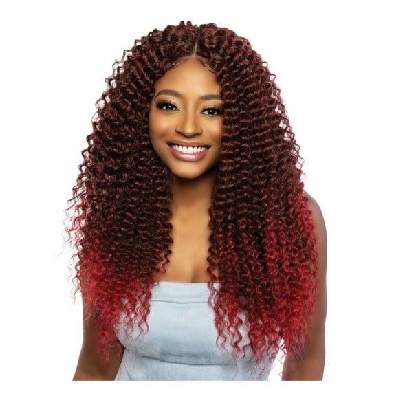 Mane Concept Brown Sugar Human Hair Blend 4" Deep Part HD Clear Lace Wig - BSHC294 BUTTERFLY (OM1B/RED)