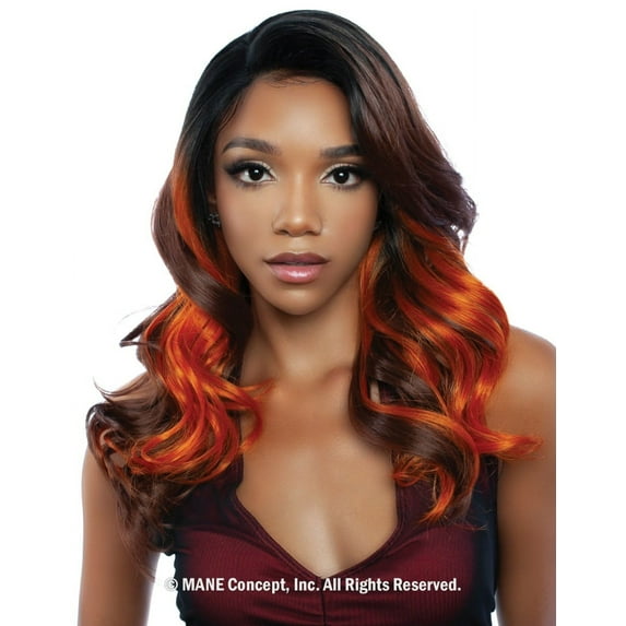 Mane Concept Brown Sugar Human Hair Blend Whole Lace Wig - BS404 (FR1B/AMBER)