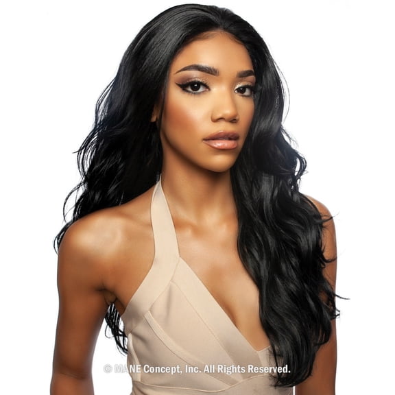 Mane Concept Brown Sugar Human Hair Blend Whole Lace Wig - BS406 (1B Off Black)