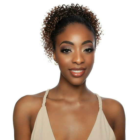 Mane Concept Brown Sugar Human Hair Mix Wrap&Tie Ponytail - BSWNT15 STRAW COIL 10" (1B)