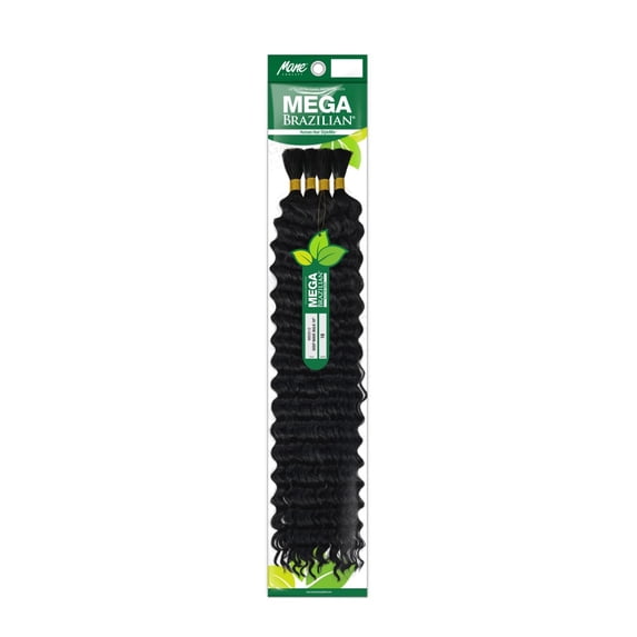 Mane Concept Mega Brazilian Human Hair Blend Micro Braiding Hair Extension - DEEP WAVE BULK 24" (1)